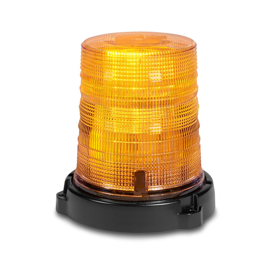 Spire 200 LED Beacon - Die-cast Permanent/1-inch Pipe Mount, Dual-color, Tall, Amber/Blue LEDs, Clear Dome