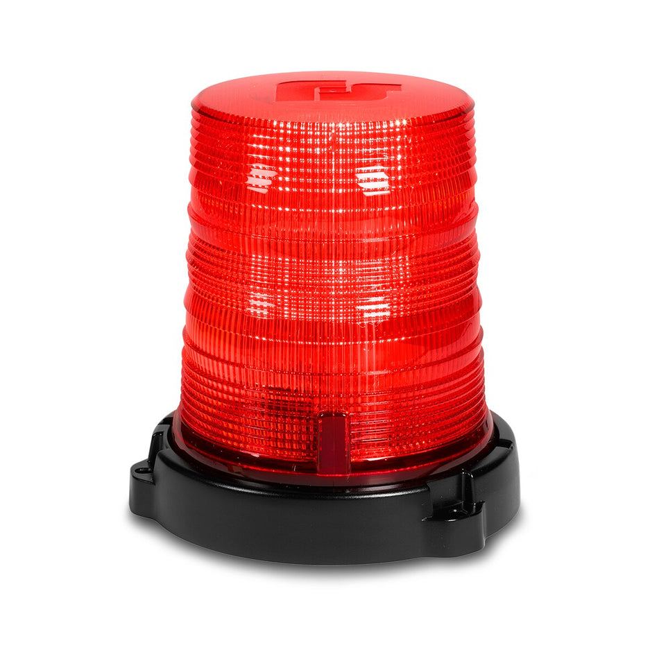 Spire 200 LED Beacon - Polycarbonate Permanent/1-inch Pipe Mount, Single-color, Tall, Red LEDs, Red Dome
