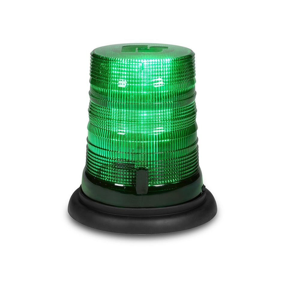 Spire 200 LED Beacon - Suction-cup Magnet Mount, Accessory Plug, Single-color, Tall, Green LEDs, Green Dome