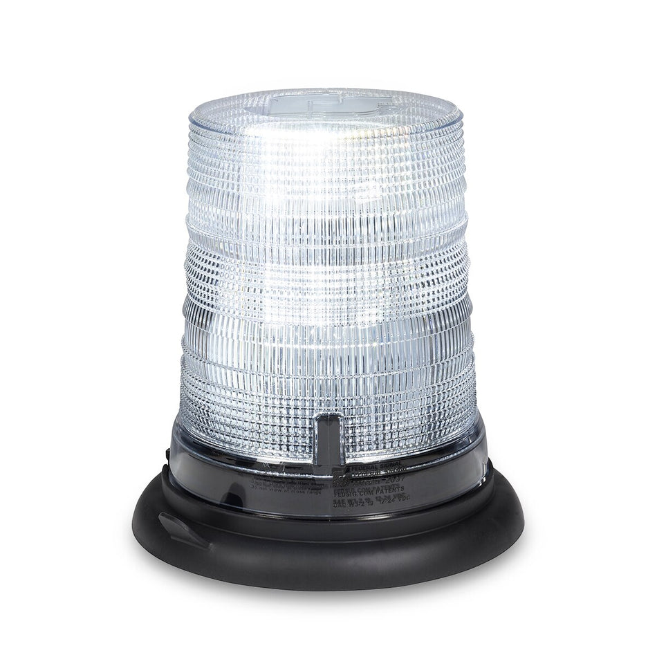Spire 200 LED Beacon - Suction-cup Magnet Mount, Accessory Plug, Single-color, Tall, White LEDs, Clear Dome
