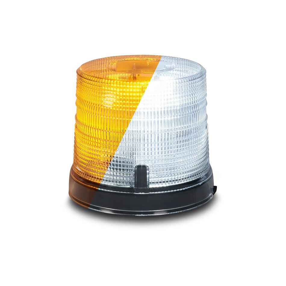 Spire 200 LED Beacon - 1-inch Pipe Mount, Dual-color, Short, Amber/White LEDs, Clear Dome