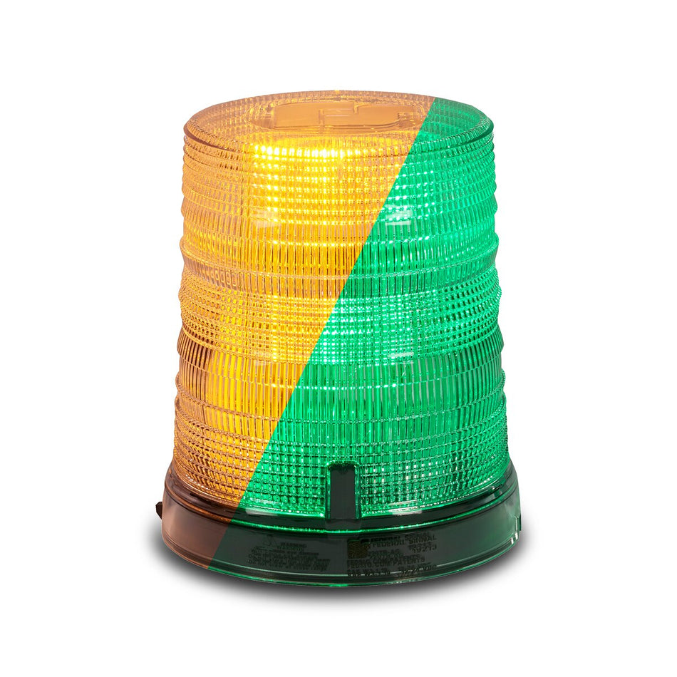 Spire 200 LED Beacon - 1-inch Pipe Mount, Dual-color, Tall, Amber/Green LEDs, Clear Dome