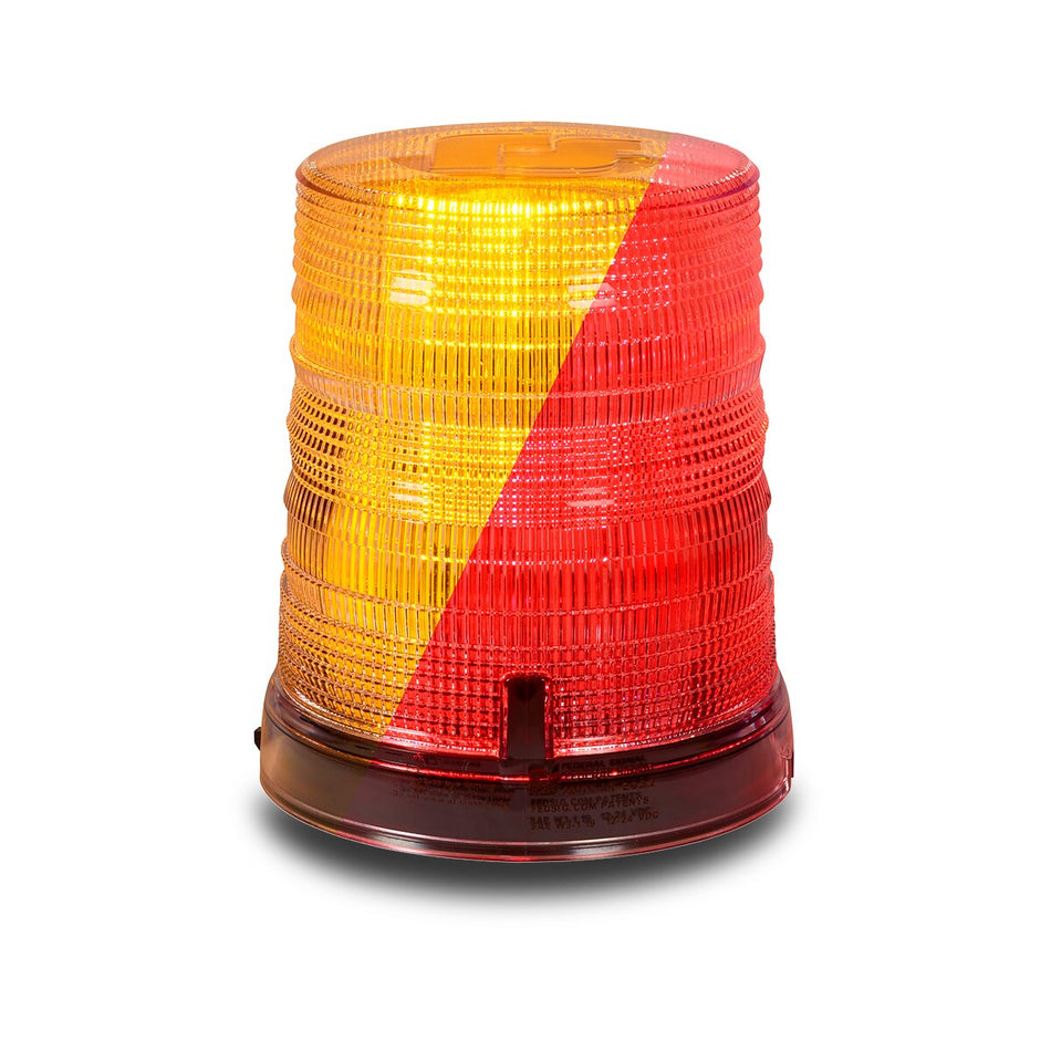 Spire 200 LED Beacon - 1-inch Pipe Mount, Dual-color, Tall, Amber/Red LEDs, Clear Dome